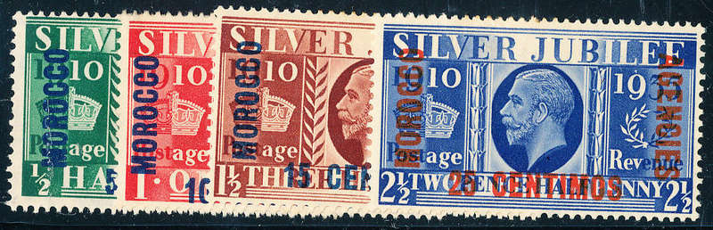 Morocco Agencies - 1935 - Silver Jubilee (Spanish) - set of 4 unused no gum . SG 149-152 .