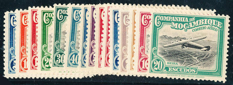 Mozambique Company - 1935 - Air  - set of 15 mint hinged . SG 271-285 .