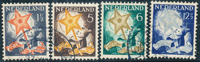 Netherlands - 1933 - Child Welfare - set of 4 fine used . SG 418a-421a .