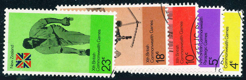New Zealand - 1974 -Tenth British Commonwealth Games - set of 5 fine used . SG 1041-1045 .