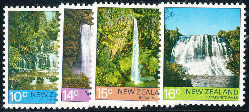 New Zealand - 1976 - Waterfalls - set of 4 mint unhinged . SG 1121-1124 .