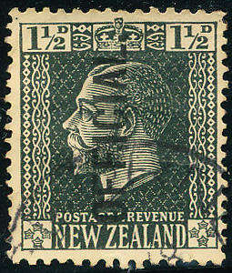 New Zealand Official Stamps - 1915 - 34 - 1½d slate fine used . SG 090 .