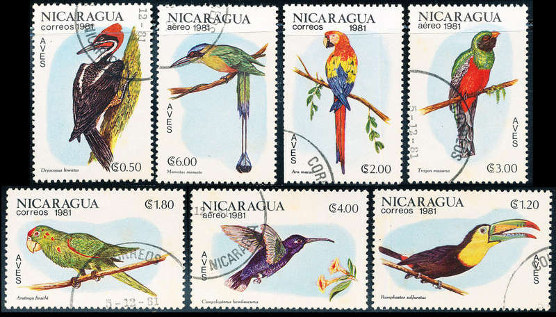 Nicaragua - 1985 - Birds - set of 7 fine used . SG 2304-2310 .