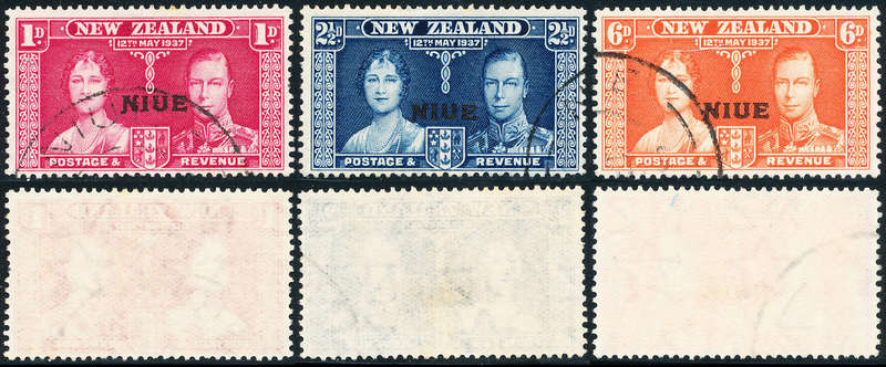 Niue - 1937 - Coronation - set of 3 u.m. SG 72-74 .