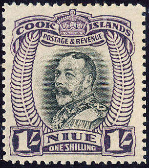 Niue - 1932 - 36 - Defins - 1s black & purple mint hinged . SG 68 .