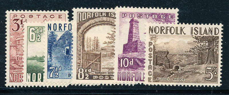 Norfolk Island - 1953 - set of 6 mint hinged . SG 13-18 .