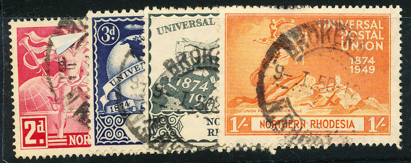 Northern Rhodesia - 1949 - U.P.U. - set of 4 fine used . SG 163-166 .