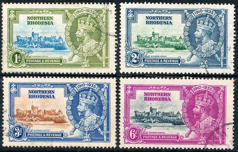 Northern Rhodesia - 1935 - Silver Jubilee - set of 4 fine used . SG 18-21 .