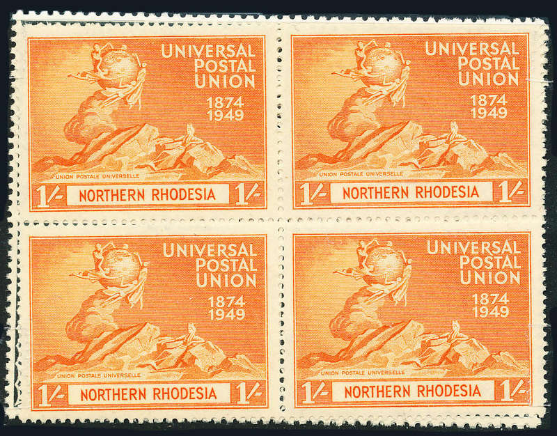 Northern Rhodesia - 1949 - U.P.U. - set of 4 u.m. blks of 4 . SG 50-53 .