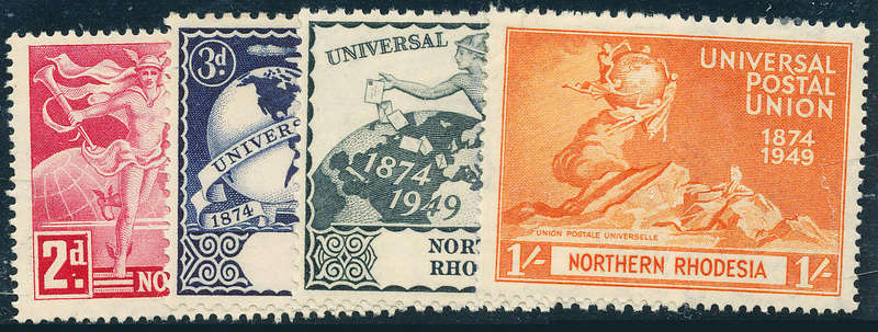 Northern Rhodesia - 1949 - U.P.U. - set of 4 u.m. SG 50- 53 .
