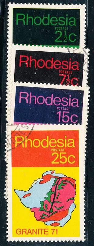 Rhodesia - 1971 - Granite - set of 4 fine used . SG 465-468 .