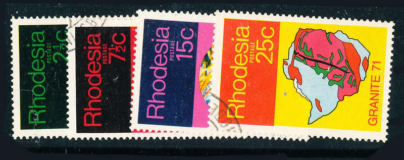 Rhodesia - 1971 - Granite - set of 4 fine used . SG 465-468 .