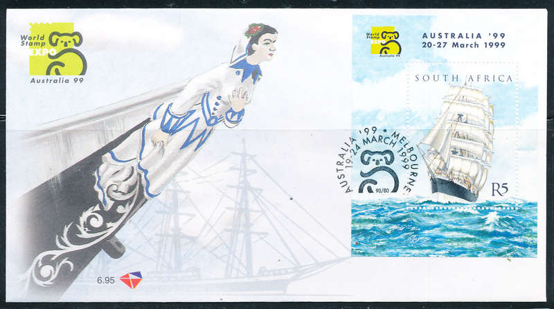 South Africa - 1909 - Australia 1999 - m/sheet on FDC 6.95 .