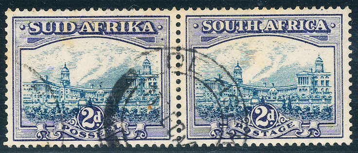 South Africa - 1933 - 48 - 2d blue & violet fine used horiz pair . SACC 58 .