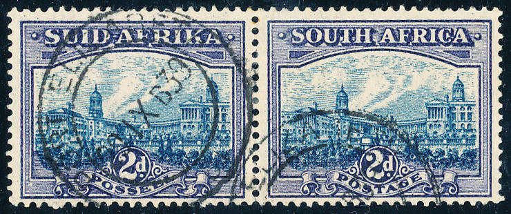 South Africa - 1933 - 1948 - 2d blue & violet fine used horiz pair . SACC 58 .