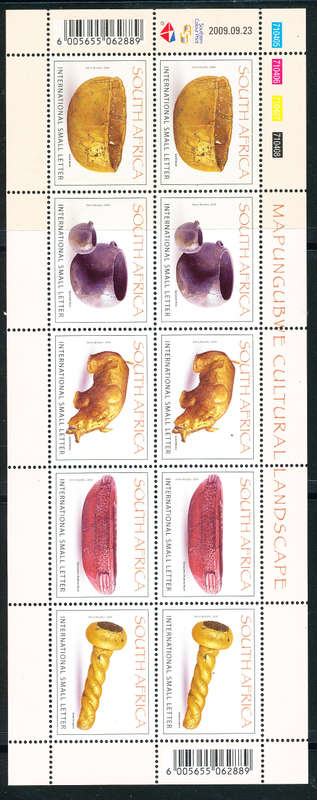 South Africa - 2009 - Mapungubwe Cultural Landscape - sheet of 10 stmps m unhinged SACC 1967-1971 .