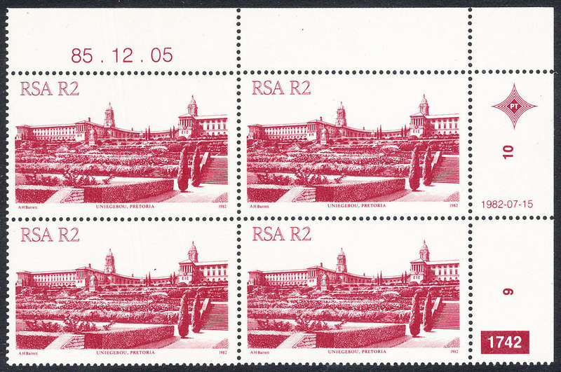 South Africa - 1982 - 4th Defins - R2 ctrl 1742 - blk of 4 mint unhinged . SACC 531a .