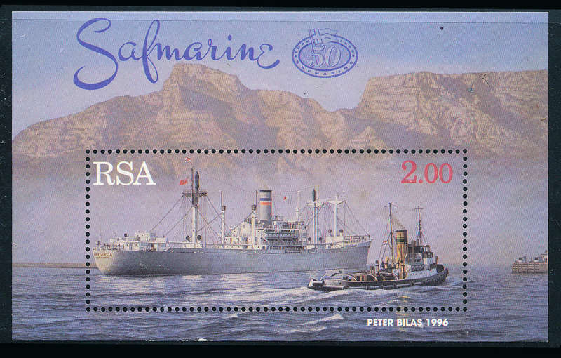 South Africa - 1996 - 50th Anniv of S.A. merchant marine m/sheet mint unhinged . SACC 971 .