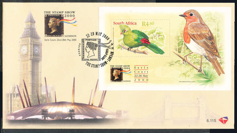 South Africa Official F.D.C.'s - 2000 - Birds of a Feather R4.60 Cover 6.115 . SACC 1254 .