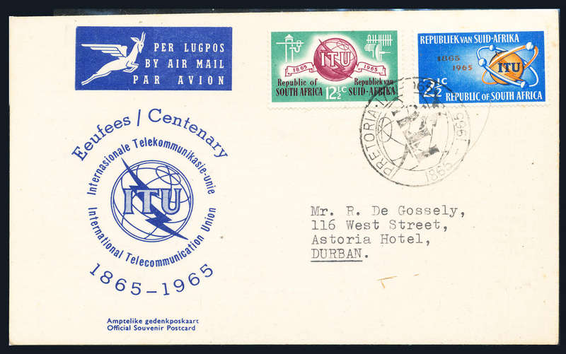 South Africa Official F.D.C.'s - 1965 - I.T.U. Card Official No. 1 (xxx) Addressed Pretoria F.D. pmk