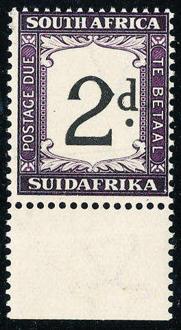 South Africa Postage Dues - 1932-42 - 2d black & deep purple mint unhinged wmk upright . SG D25 .