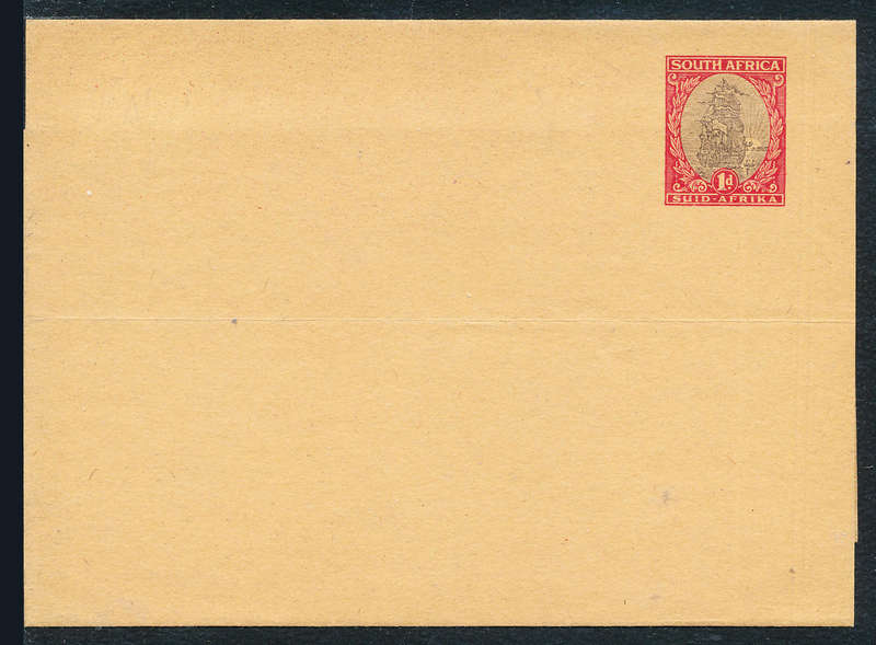 South Africa Postal Stationery - 1934 - Newspaper Wrapper - 1d red & black on cream paper unused