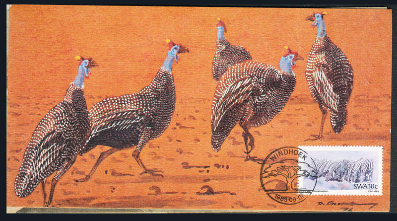 South West Africa Maxicards - 1983 - S.W.A. Painters set of 4 Maxicards Private Issue fine used .