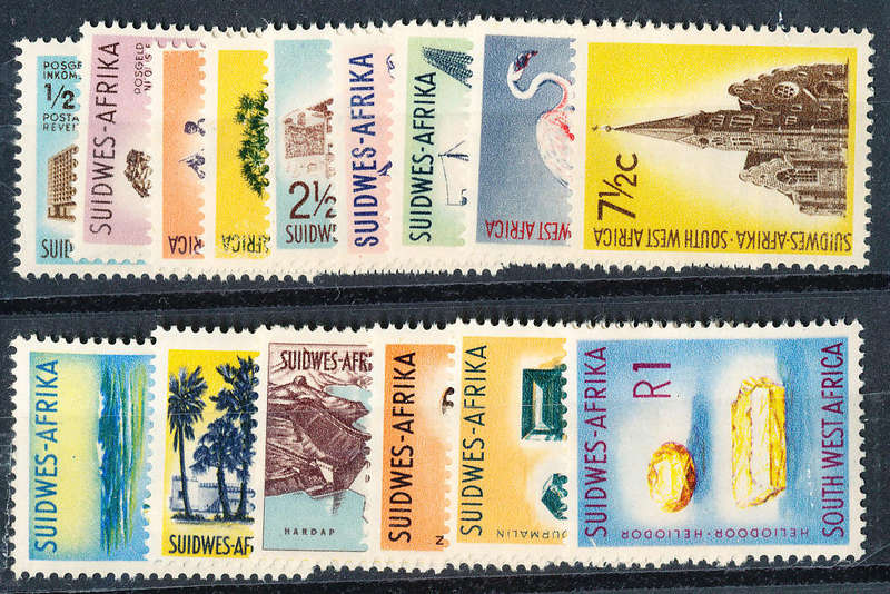 South West Africa - 1961 - Dec Defins - set of 15 mint unhinged . SACC 199-215 .