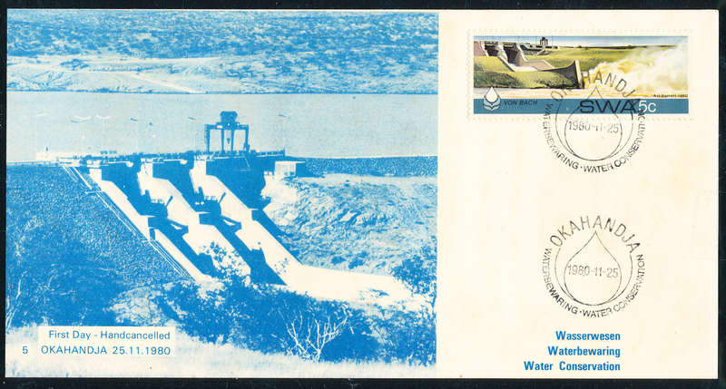 South West Africa Maxicards - 1980 - Water Conservation - set of 1 cards private issue . SW - 5 .