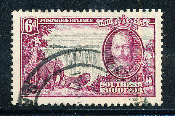 Southern Rhodesia - 1935 - Silver Jubilee - 6d black & purple fine used . SACC 34 .