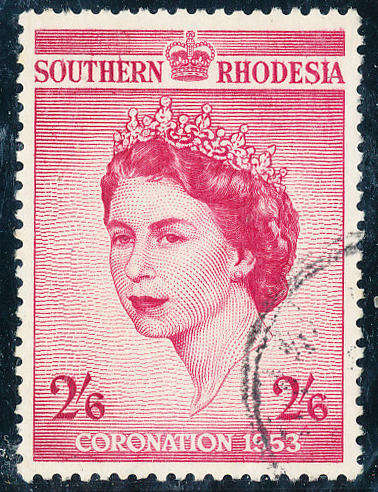 Southern Rhodesia - 1953 - Coronation - 2s 6d carmine fine used . SG 77 .
