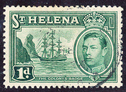 St. Helena - 1938-44 - Geo 6 - 1d green fine used . SG 132 .