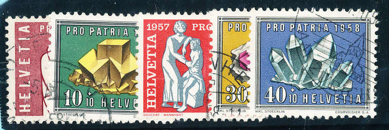 Switzerland - 1957 - Pro Patria - set of 5 fine used . SG 591-595 .