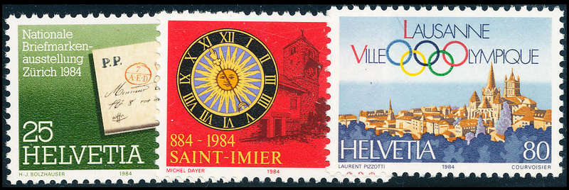 Switzerland - 1984 - Publicity Issue - set of 3 mint unhinged . SG 1065-1067 .