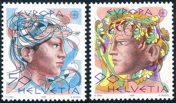 Switzerland - 1986 - Europa - set of 2 mint unhinged . SG 1096-1097 .