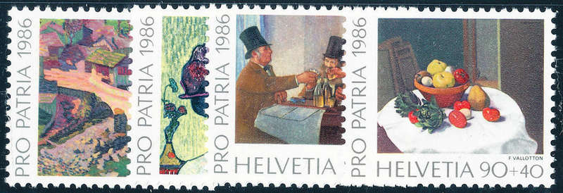 Switzerland - 1986 - Pro-Patria (Paintings) set of 4 mint unhinged . SG 1098-1101 .