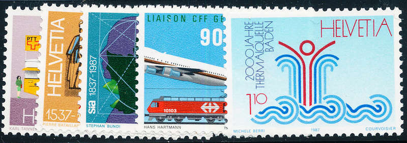 Switzerland - 1987 - Publicity Issue - set of 5 mint unhinged . SG 1119-1123 .