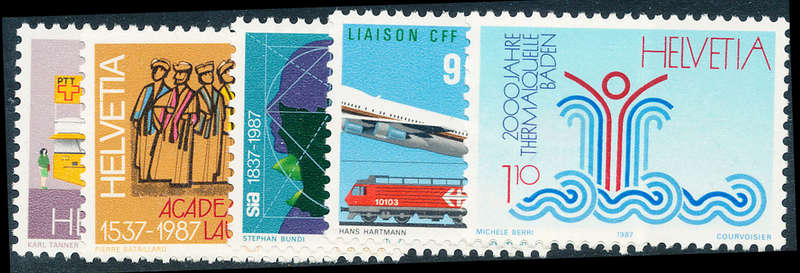 Switzerland - 1987 - Publicity Issue - set of 5 mint unhinged . SG 1119-1123 .