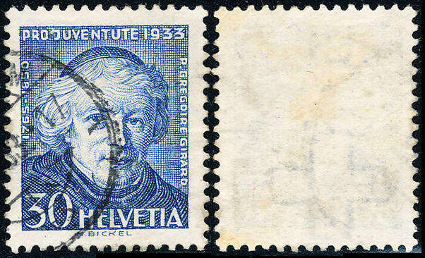 Switzerland 'Pro-Juventute' - 1933 - 30c blue fine used . J - 67 .