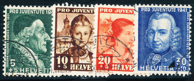 Switzerland 'Pro-Juventute' - 1941 - set of 4 fine used . J 96-99 .