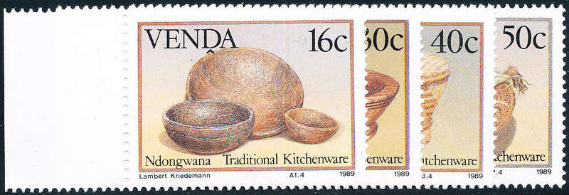 Venda - 1989 - Traditional Kitchenware - set of 4 - mint unhinged . SACC 184-187 .