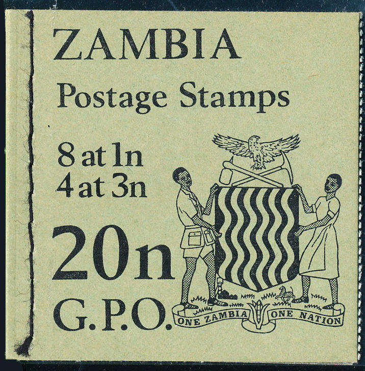 Zambia Stamp Booklets - 1970 - 20n booklet mint unhinged complete . SB 4 .