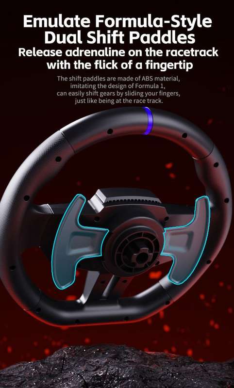 DW PXN V9 Gen 2 Gaming Steering Wheel 270-900 degree 3 Pedals and Gear Shifter