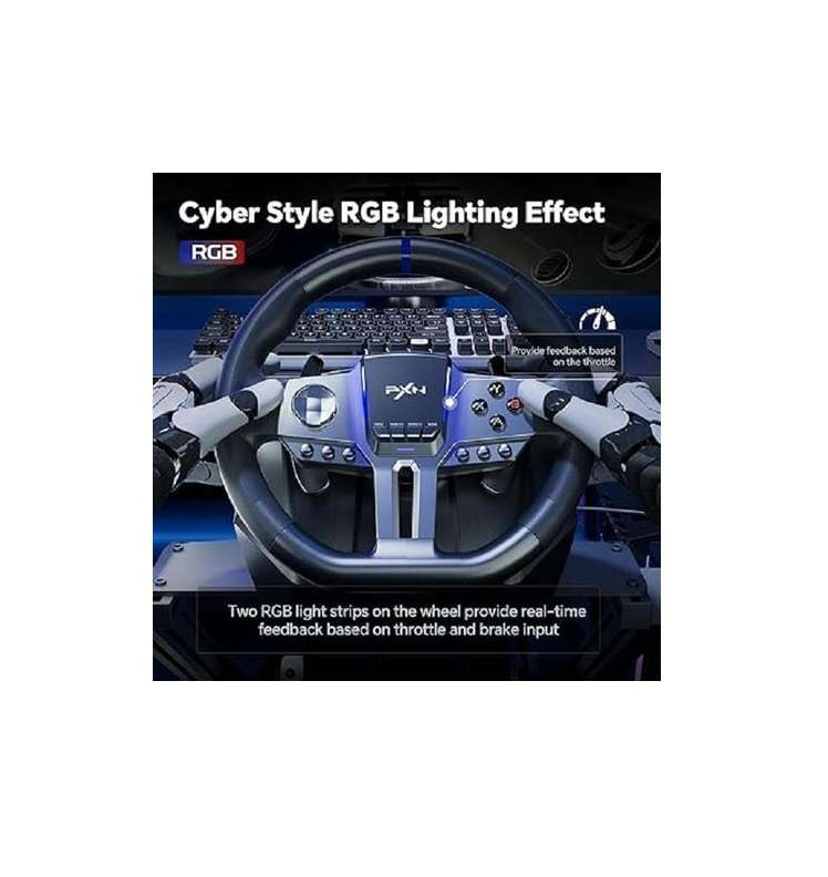 DW PXN V9 Gen 2 Gaming Steering Wheel 270-900 degree 3 Pedals and Gear Shifter