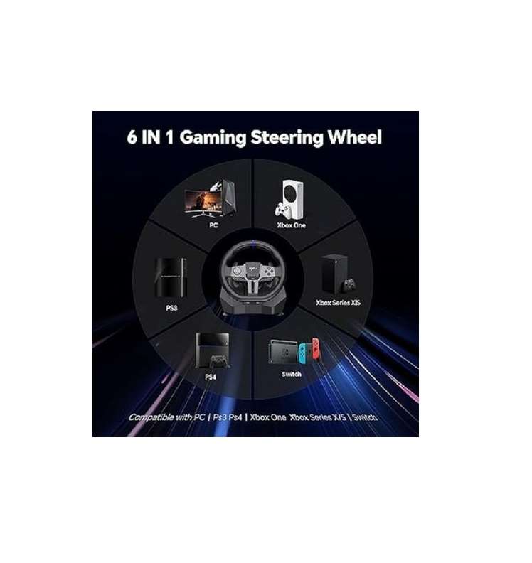DW PXN V9 Gen 2 Gaming Steering Wheel 270-900 degree 3 Pedals and Gear Shifter