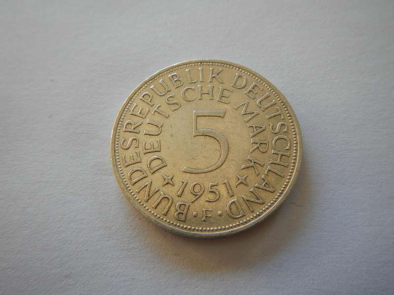 Silver Germany 5 Marks 1951