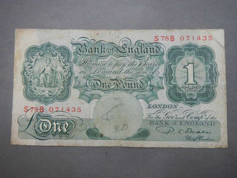 BANK OF ENGLAND ONE POUND NOTE (GREEN VERSION)