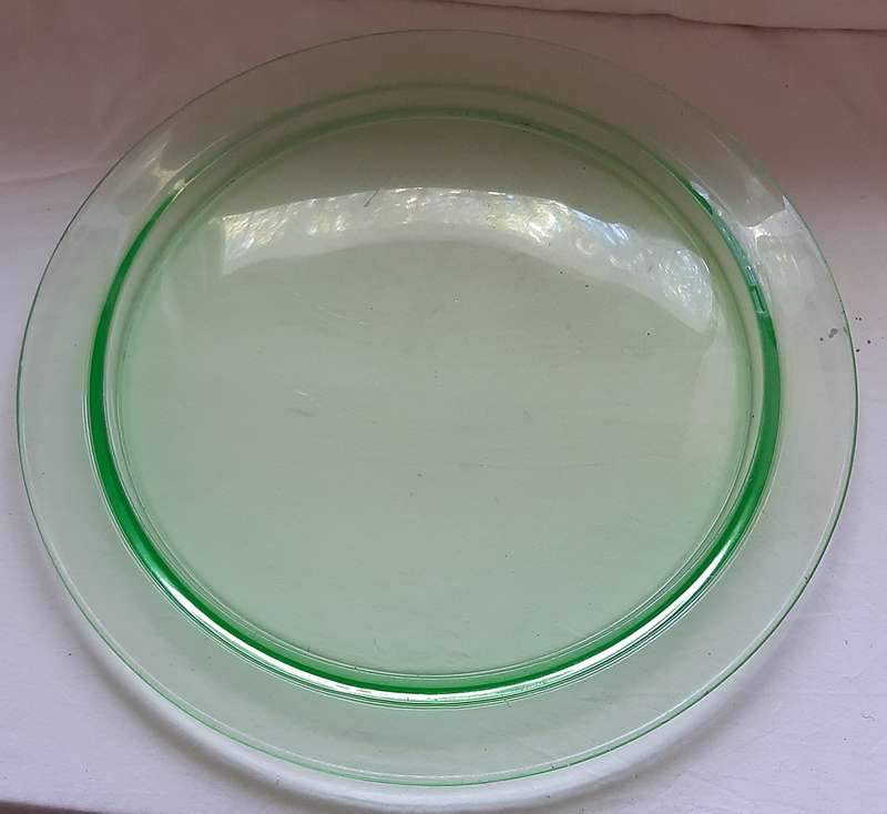 URANIUM GLASS ART DECO TRAY/PLATTER