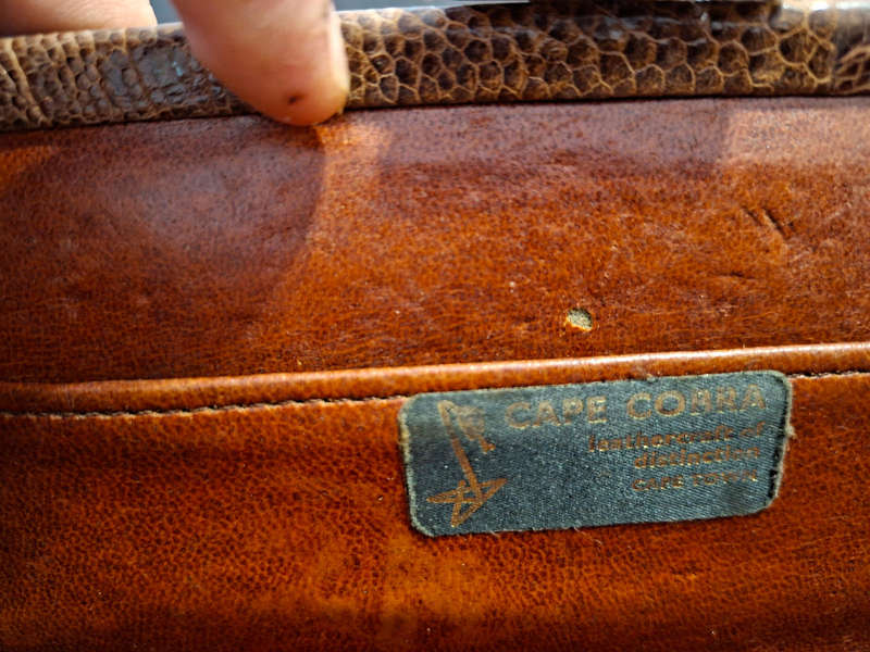 Vintage Cape Cobra Ostrich Leather Clutch Bag