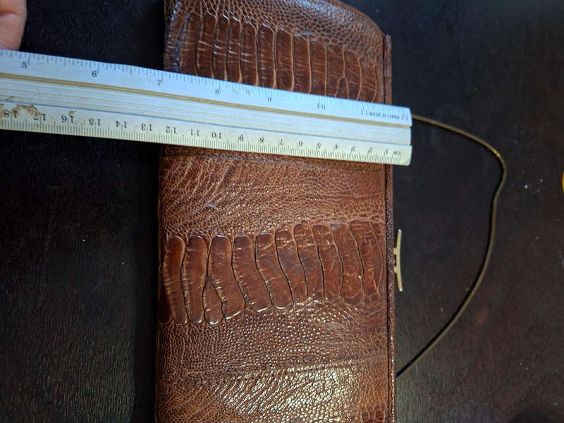 Vintage Cape Cobra Ostrich Leather Clutch Bag